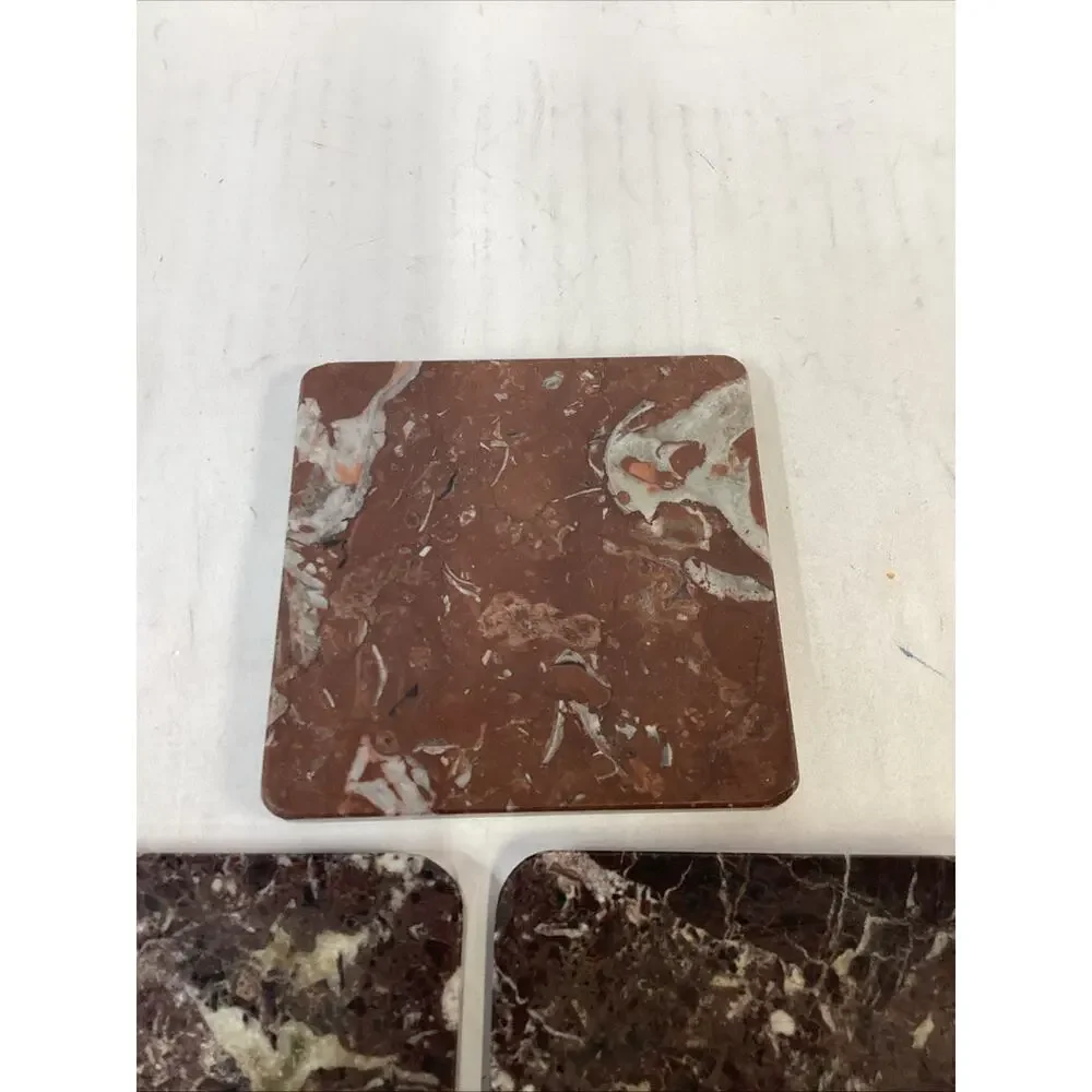 Set Of 3 Vintage Marble Coasters